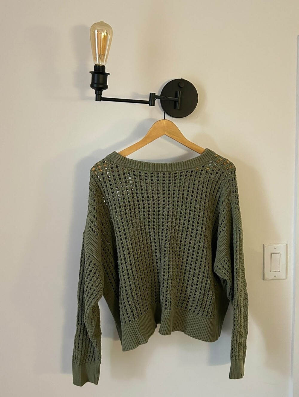 Oversized Olive Green Knit Sweater